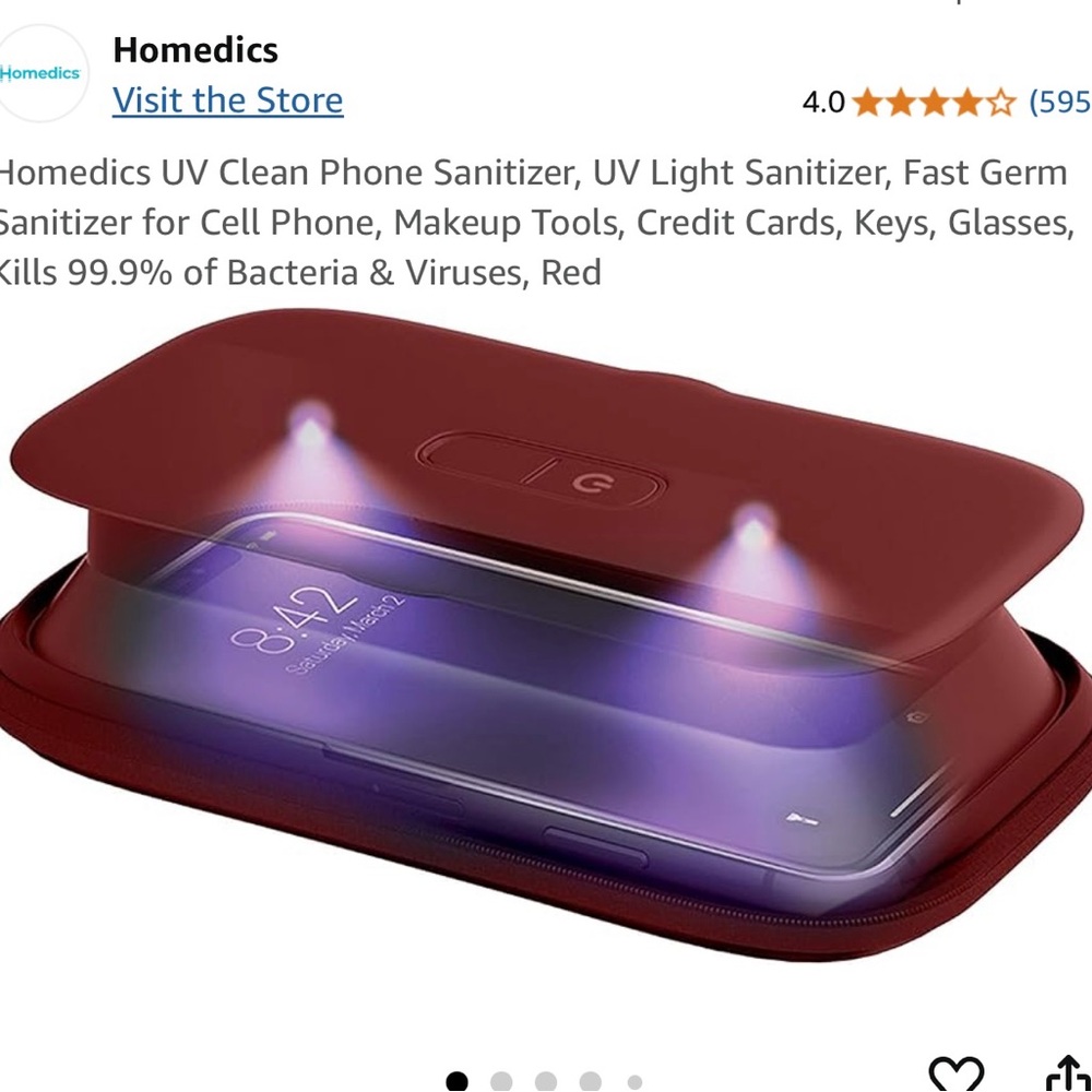 Homedics Red UV Clean Phone Sanitizer